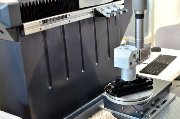 istock High technology and accuracy of vision measuring system for quality control in industrial work. 1202050486