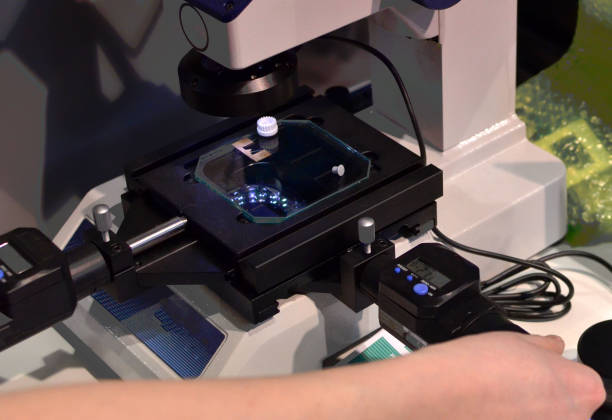 istock Measuring microscope for measuring dimensions and angles on small parts 1202051050