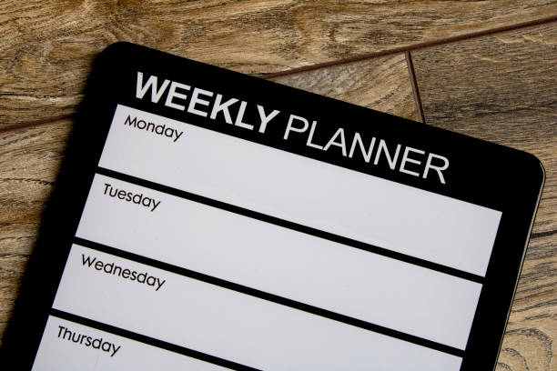 planificador semanal - jueves fotografías e imágenes de stock