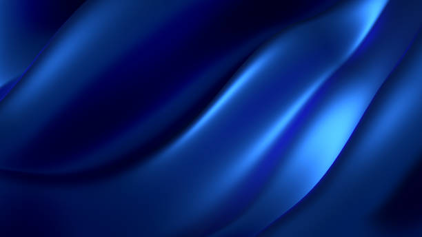 sfondo di lusso con tessuto drappeggio in metallo. illustrazione 3d, rendering 3d. - blue gold satin silk foto e immagini stock