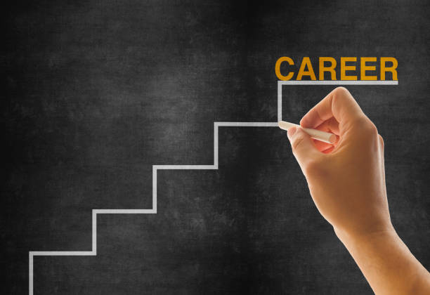 istock Career Concept Stairs on Blackboard 1202052548