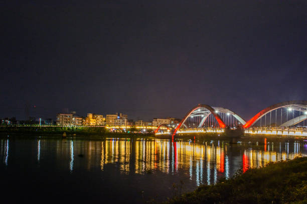 An evening photo was taken from the Hatirjheel in Dhaka. Where are many people used to visit every evening part of the recreation and refreshes