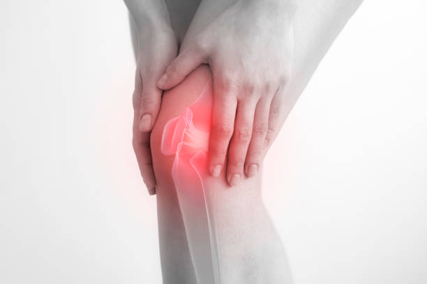 Knee trauma and joint pain-Sports injuries stock photo