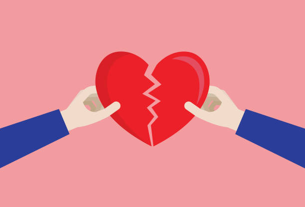 illustrazioni stock, clip art, cartoni animati e icone di tendenza di coppia un cuore spezzato - relationship difficulties immagine