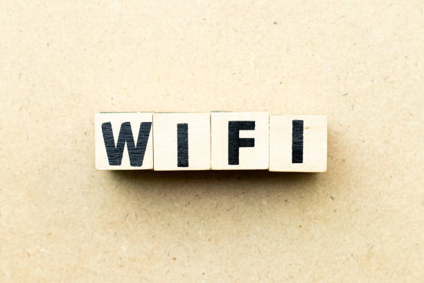 istock Letter block in word wifi on wood background 1202063423