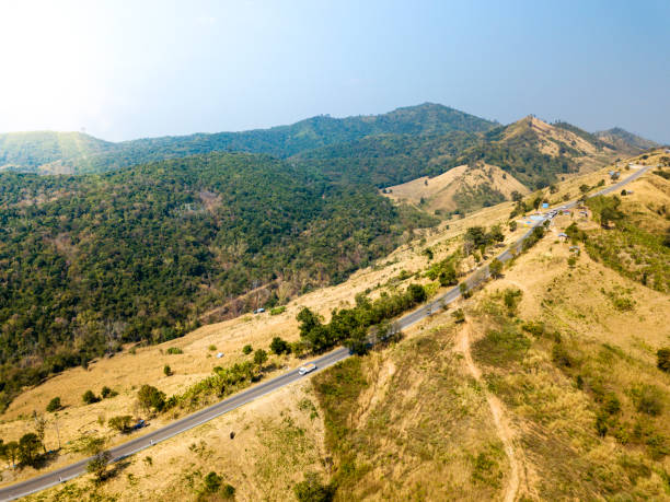 istock a dry mountain. And the forest that has been destroyed 1202065211