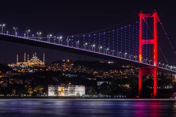 puente borphoros desde ortakáy, estambul, turquía - ortakoy mosque fotografías e imágenes de stock