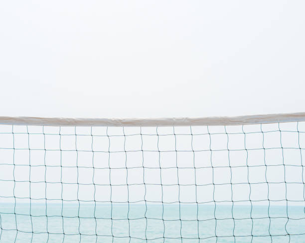 istock Volleyball net on the tropical beach 1202072745