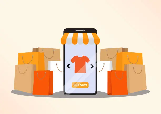 Vector illustration of Online shopping concept