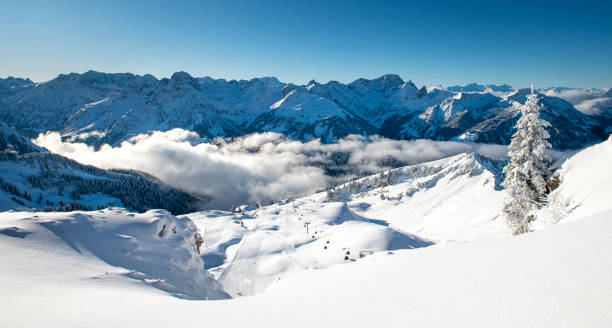 istock Panorama of the Alps at winter 1202075493