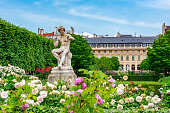 Palais Royal garden in center of Paris, France