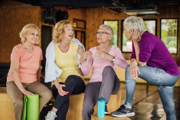 istock Gathering for the yoga class 1202082588