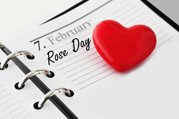istock Calendar with heart and Rose Day 1202088895