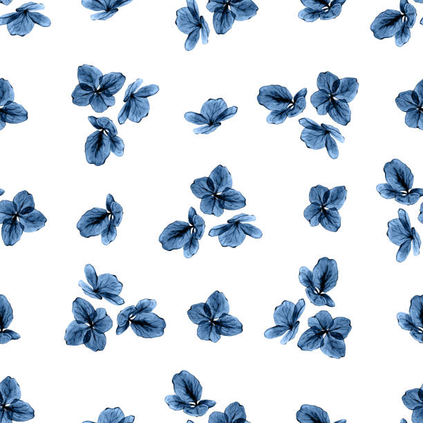 istock Abstract classic blue watercolor bohemian seamless pattern. Hand painted background. Isolated blue hydrangea flowers and leafs. Print for textile, fabric, wedding invitation design 1202090283