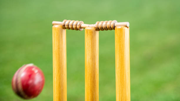 istock Cricket ball moments before hitting the stumps 1202095106