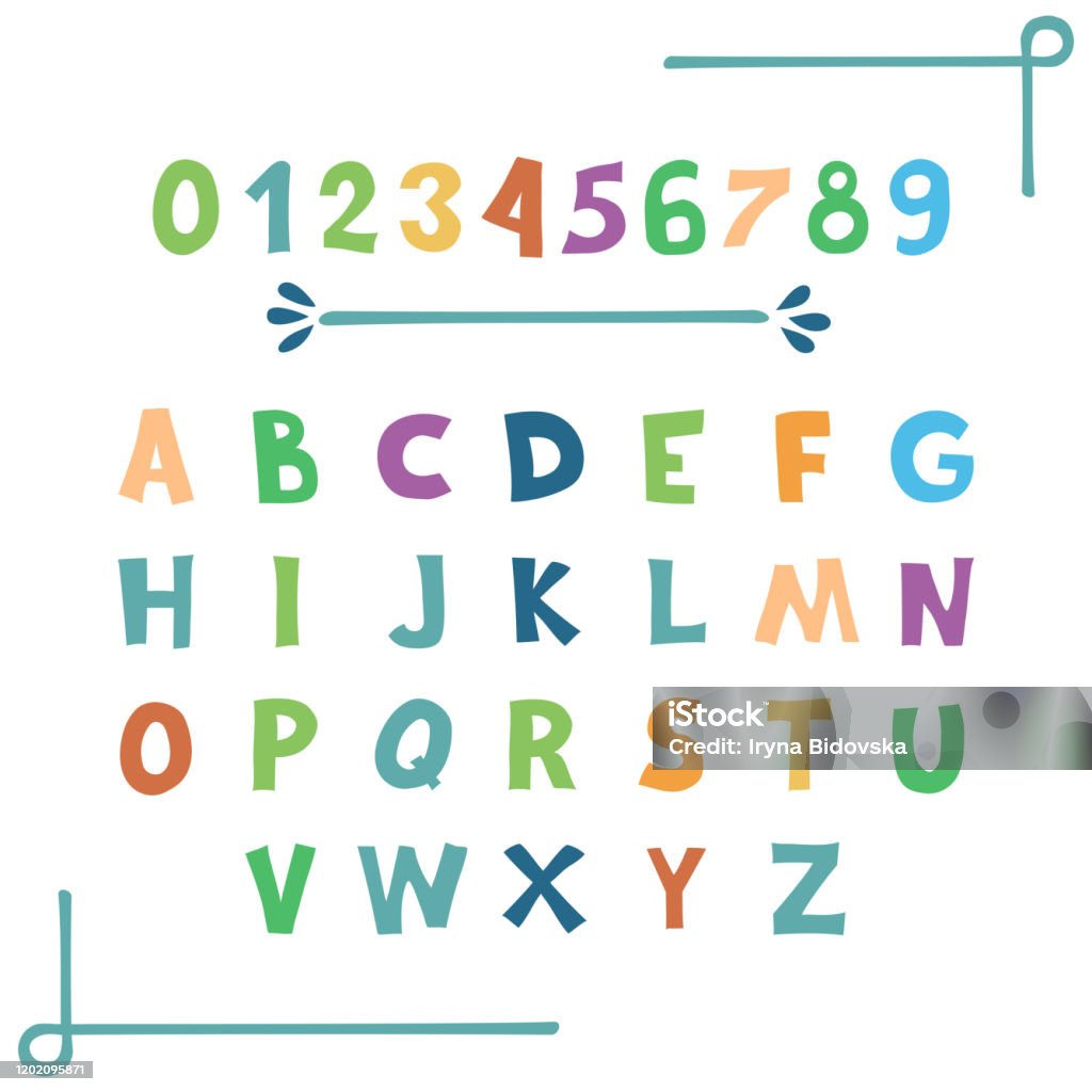 Vector Funny Comics Font Hand Drawn English Alphabet With Letters And  Figures Uppercase Colorful Cartoon Symbols Kids Party Assets For Menu  Invitation Or Flyer Stock Illustration - Download Image Now - iStock