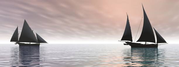 istock very beautiful old boat traveling on the sea - 3d rendering 1202096408