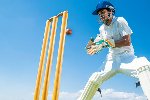 istock Wicket-keeper trying to catch the ball 1202097524