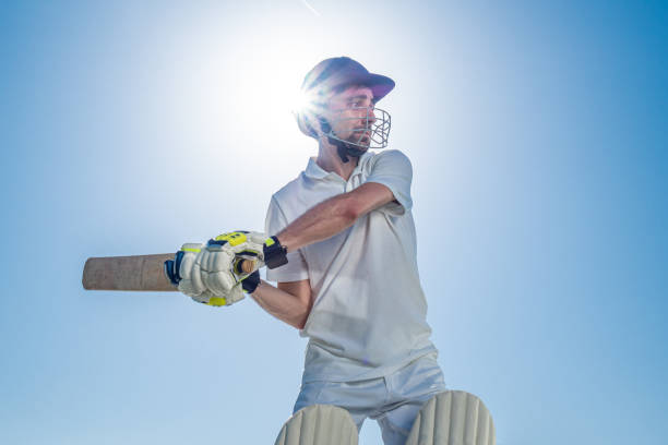 istock Cricket batsman prepared to hit the ball 1202097528