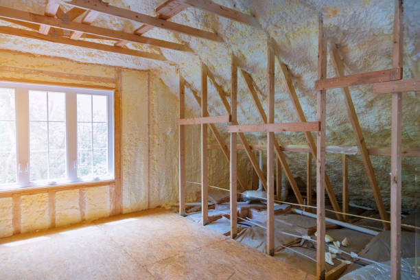 屋根の上のエアコンの屋根の下に新しい家を断熱 - insulation roof attic home improvement ストックフォトと画像