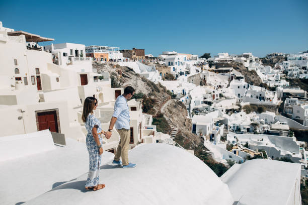 istock The couple is walking on the roof 1202100241
