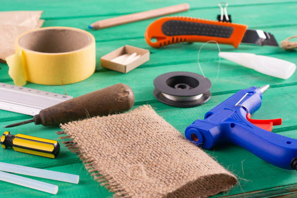 istock DIY hand tools on a green wooden table. 1202101044