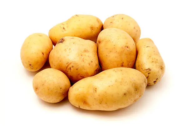 Monalisa potatoes on a white background