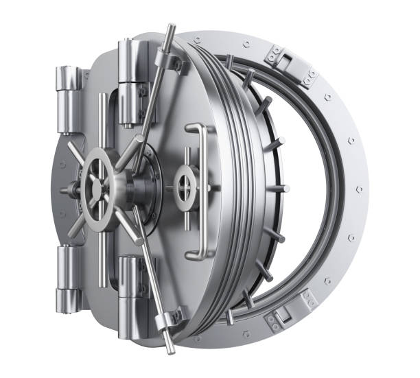 istock Opened Bank Vault Door Isolated 1202103528