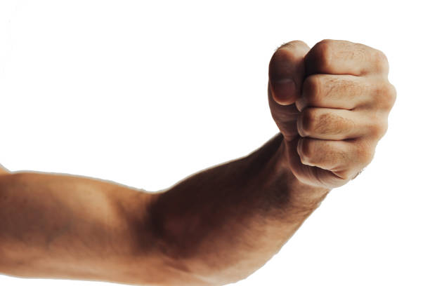 istock Man hand sign isolated on white background 1202103897