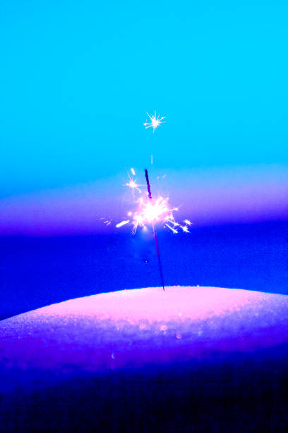 Sparkler with vibrant color pantone background