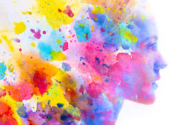 istock Paintography. Portrait combined with a painting 1202107904