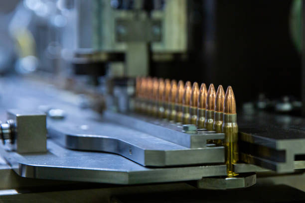 istock Production bullet for automatic rifle. 7.62 mm bullet for automatic rifle 1202107979