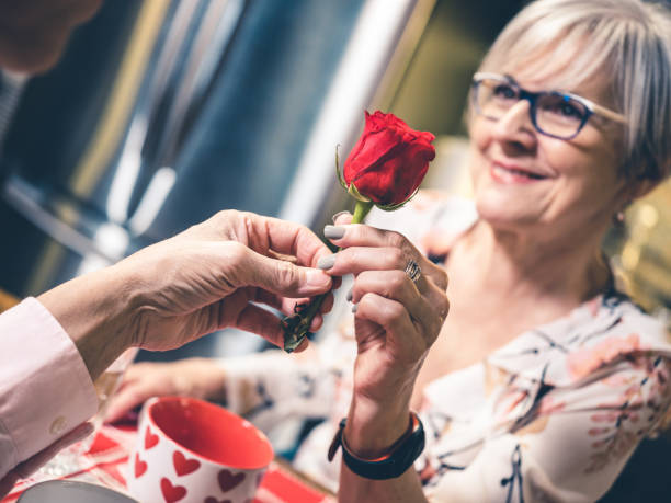 istock Senior couple Valentines Dinner 1202116162