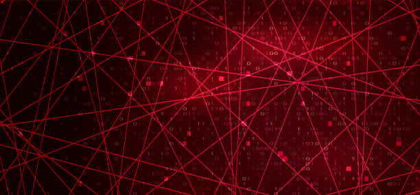 Digital Binary Code on Red Background with Lines. Hacker Attack Concept Digital Binary Code on Red Background with Lines. Attack Concept Cruel stock illustrations