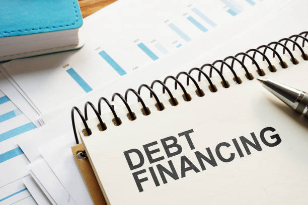 istock Text sign showing hand written words debt financing 1202117630