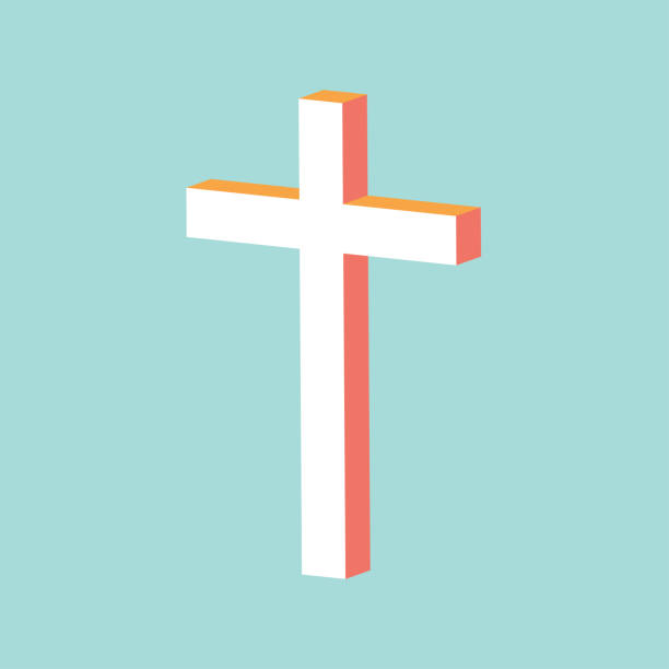 modern cross icon made 3d isolated vector modern cross icon made in 3d isolated vector modern church logos stock illustrations
