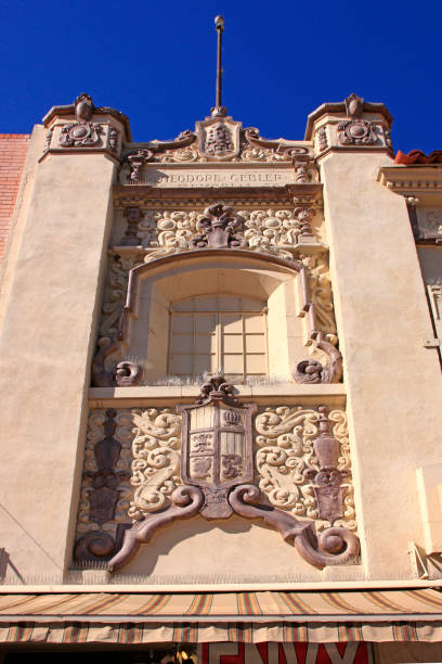 Architectural detail on the frontage of the old City Hall building on Nogales, AZ Architectural detail on the frontage of the old City Hall building on Nogales, AZ nogales arizona stock pictures, royalty-free photos & images
