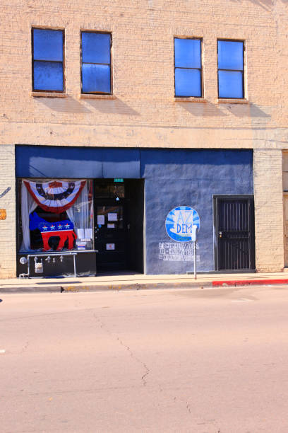 The offices of the Democratic party on N Grand Ave in the US-Mexican border city of Nogales, AZ The offices of the Democratic party on N Grand Ave in the US-Mexican border city of Nogales, AZ nogales arizona stock pictures, royalty-free photos & images