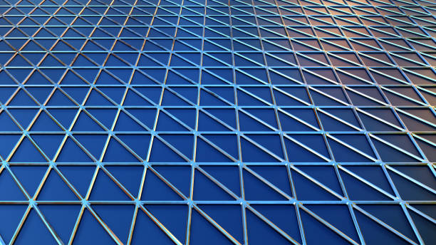 istock metal structure blue glass perspective background 3D illustration 1202123977