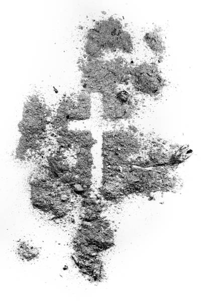 istock Ash wednesday cross made of ash or dust 1202124821