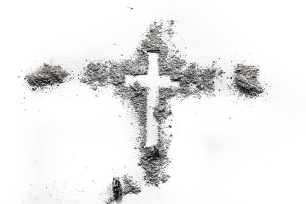 istock Christian religion cross crucifix made in ash 1202125023