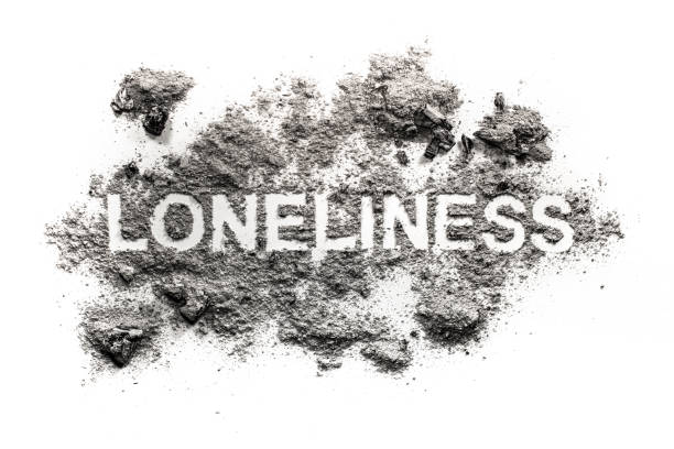 istock Loneliness word written in ash, dust, dirt or filth as solitude 1202125327