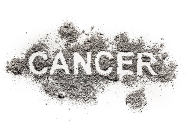 istock Cancer word written in ash, dust or filth 1202125795