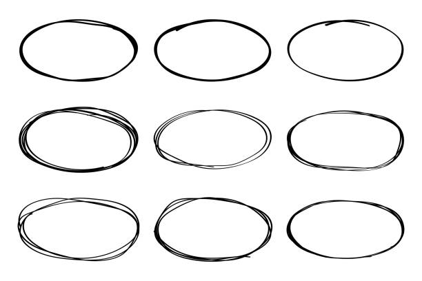 Super set of circles of lines sketch drawn ovals. Doodle circles for design elements, messages, notes labels. Bubble sows vector illustration. Super set of circles of lines sketch drawn ovals. Doodle circles for design elements, messages, notes labels. Bubble sows vector illustration underline illustrations stock illustrations