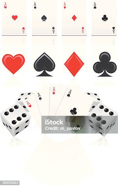 Gioco Dazzardo - Immagini vettoriali stock e altre immagini di Asso - Asso, Carte da gioco, Carte di cuori