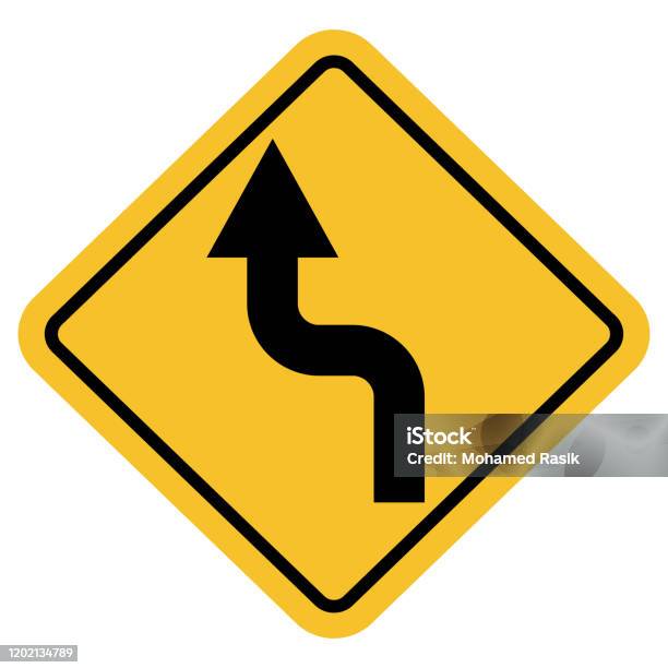 Left Reverse Road Sign Left Reverse Turn Traffic Sign Vector Illustration Background Stock ...