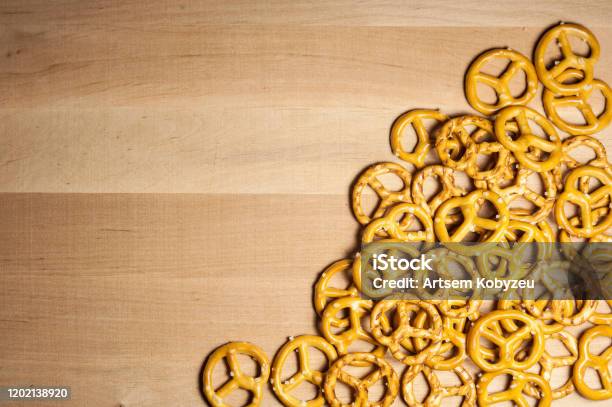 Pretzels With Coarse Stock Photo - Download Image Now - Above, Baked, Bakery