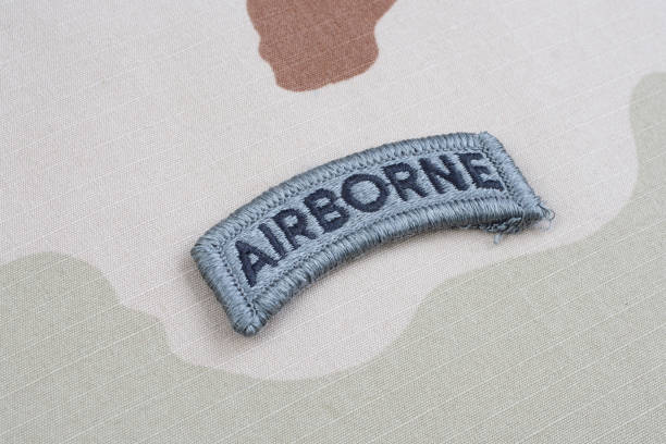 istock US ARMY airborne tab on camouflage uniform 1202140938