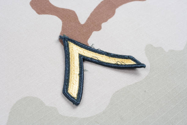 istock US ARMY Private rank patch on desert uniform 1202141416
