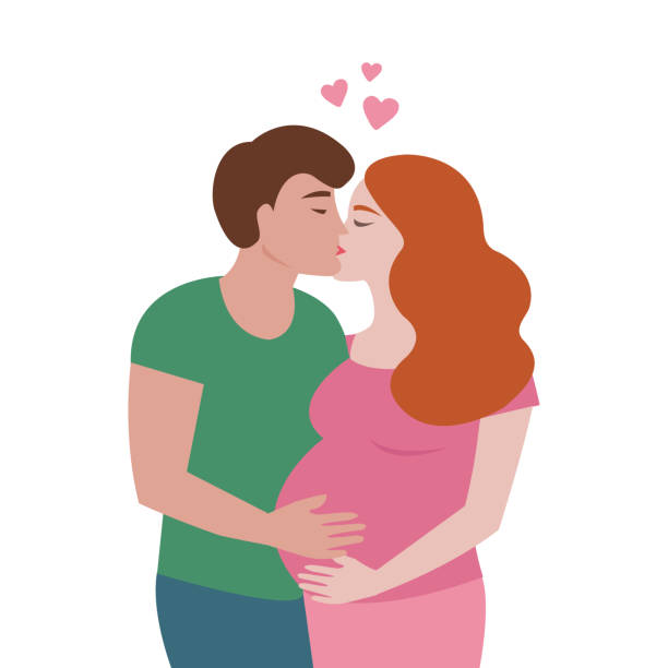 Kissing Pregnant Couple Cartoon Illustrations, Royalty-Free Vector Graphics  & Clip Art - iStock